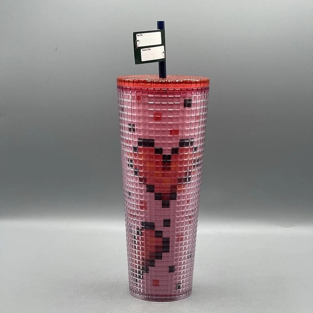 Starbucks Valentine's Cold Cup 2025 8 Bit Hearts‎ 24oz Love Heart